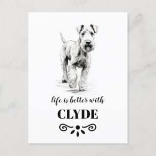 Airedale Terrier Life is better Custom Dog Name Postcard