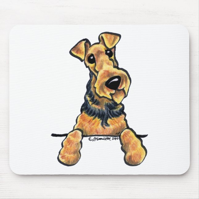 Airedale Terrier Line Art Mouse Pad (Front)
