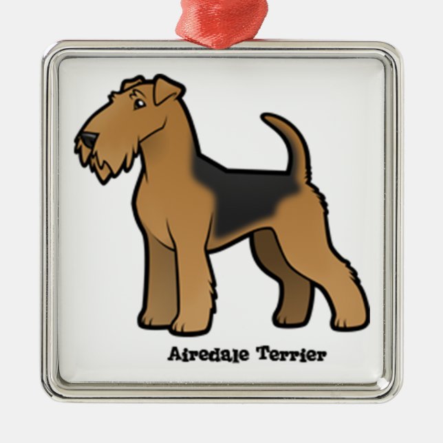 airedale terrier metal tree decoration (Front)