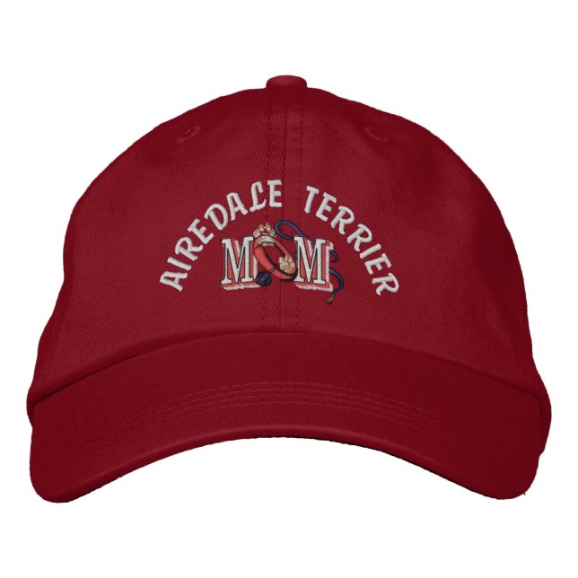 Airedale Terrier MOM Embroidered Hat (Front)