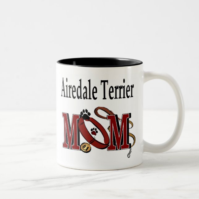 Airedale Terrier MOM Two-Tone Coffee Mug (Right)
