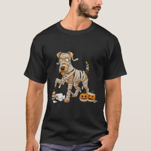 Airedale Terrier Mummy Pumpkin Halloween Kids Mens T-Shirt