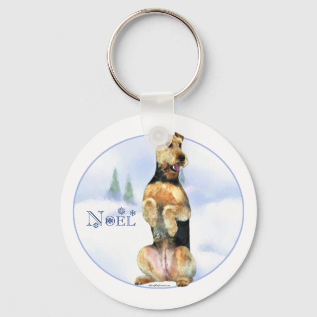 Airedale Terrier Noel - Magnet Key Ring (Front)