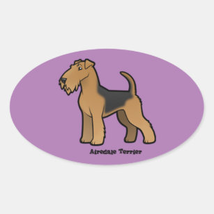 airedale terrier oval sticker