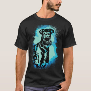 Airedale Terrier Paint Blue Design Dog Mum Dad T-Shirt