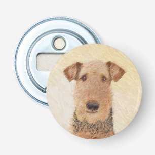 Airedale Terrier Painting - Cute Original Art Bottle Opener