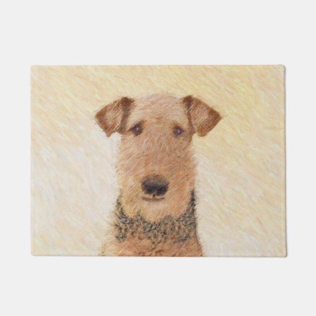 Airedale Terrier Painting - Cute Original Art Doormat (Front)