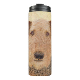 Airedale Terrier Painting - Cute Original Art Thermal Tumbler