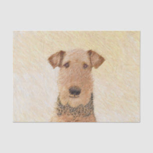 Airedale Terrier Painting - Cute Original Art Tissue Paper