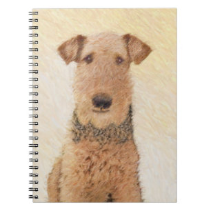 Airedale Terrier Painting - Cute Original Dog Art Notebook