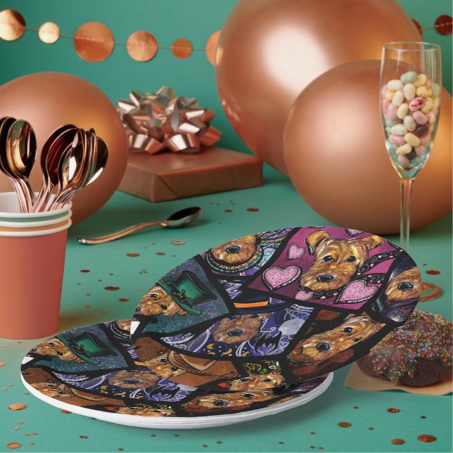 AIREDALE   TERRIER      PAPER PLATE (Multi)