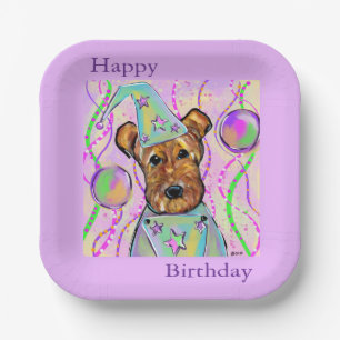 AIREDALE TERRIER   PAPER PLATE