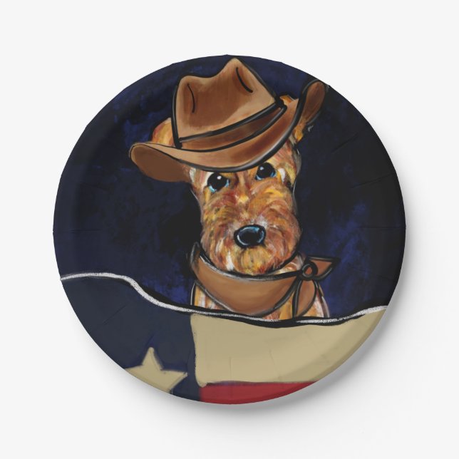 AIREDALE TERRIER   PAPER PLATE (Front)