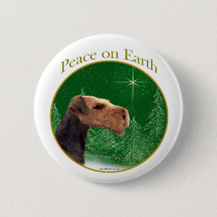 Airedale Terrier Peace 6 Cm Round Badge
