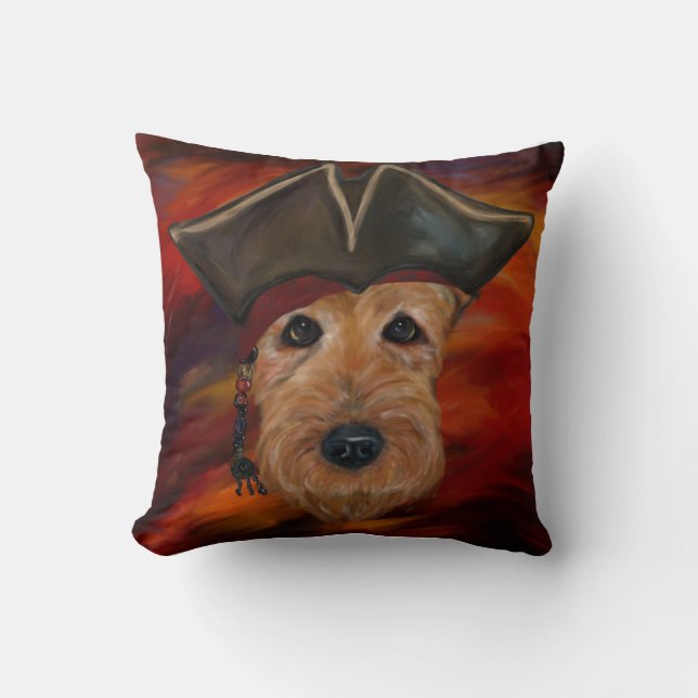 Airedale Terrier Pirate Cushion (Front)