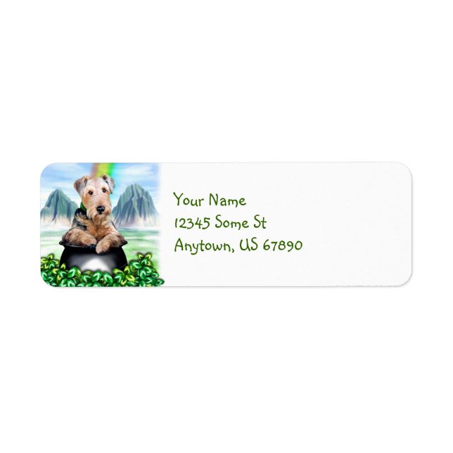 Airedale Terrier Pot of Gold Labels (Front)