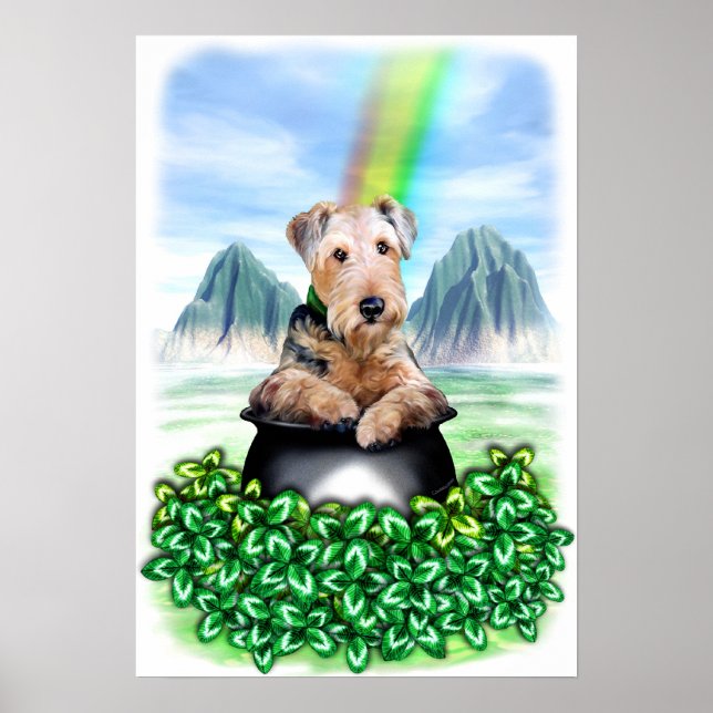Airedale Terrier Pot of Gold Poster (Front)