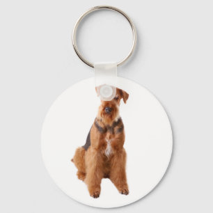 Airedale Terrier Puppy Dog Budget Keychain