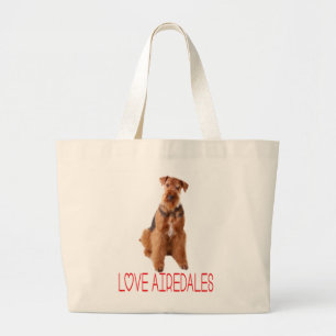 Airedale Terrier Puppy Dog Canvas Beach Totebag Large Tote Bag