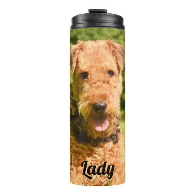 Airedale Terrier Puppy Dog Thermal Tumbler (Front)