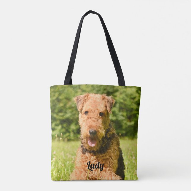Airedale Terrier Puppy Dog Tote Bag (Back)