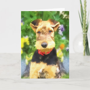 Airedale Terrier Puppy Greeting Card