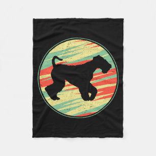 Airedale Terrier Retro Vintage Silhouette Cute Dog Fleece Blanket