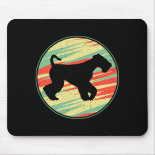 Airedale Terrier Retro Vintage Silhouette Cute Dog Mouse Pad