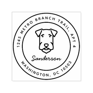 Airedale Terrier Return Address Stamp Self-Inking