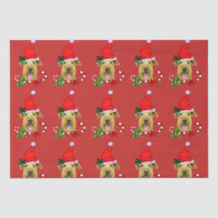 Airedale Terrier Santa Hat Christmas Tissue Paper