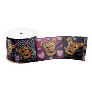 AIREDALE   TERRIER      SATIN RIBBON