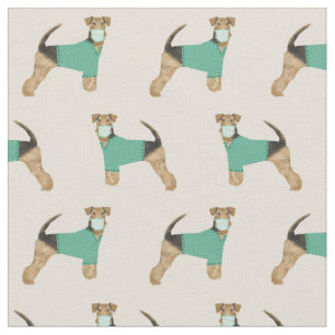 Airedale Terrier scrubs dog tan Fabric
