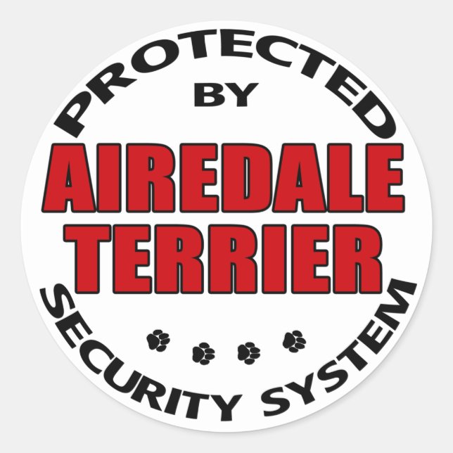 Airedale Terrier Security Classic Round Sticker (Front)