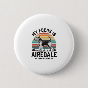 Airedale Terrier Shirt Vintage Dog Lover Graphic_1 6 Cm Round Badge