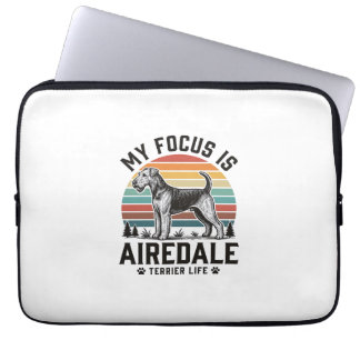 Airedale Terrier Shirt Vintage Dog Lover Graphic_1 Laptop Sleeve