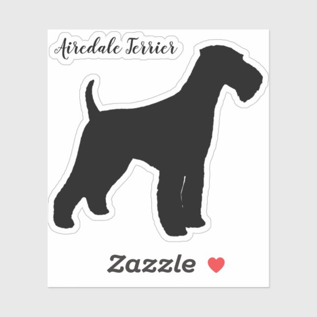 Airedale Terrier Silhouette Dog Breed Vinyl (Sheet)