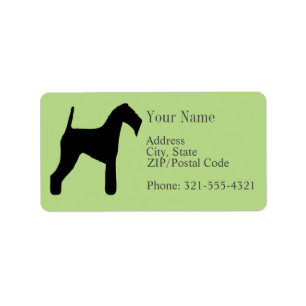 Airedale Terrier Silhouette Label