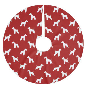 Airedale Terrier Silhouettes Pattern Brushed Polyester Tree Skirt
