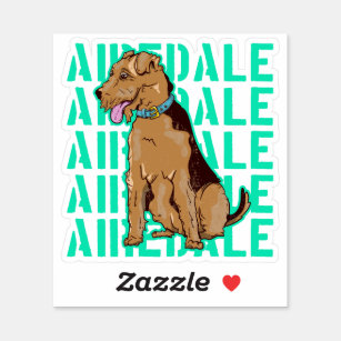 Airedale terrier sitting down