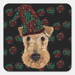  AIREDALE TERRIER    SQUARE STICKER