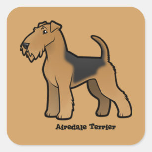 airedale terrier square sticker