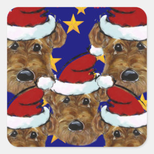 AIREDALE TERRIER SQUARE STICKER