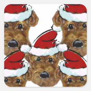 AIREDALE TERRIER SQUARE STICKER