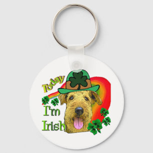 Airedale Terrier St. Patrick's Day Key Ring