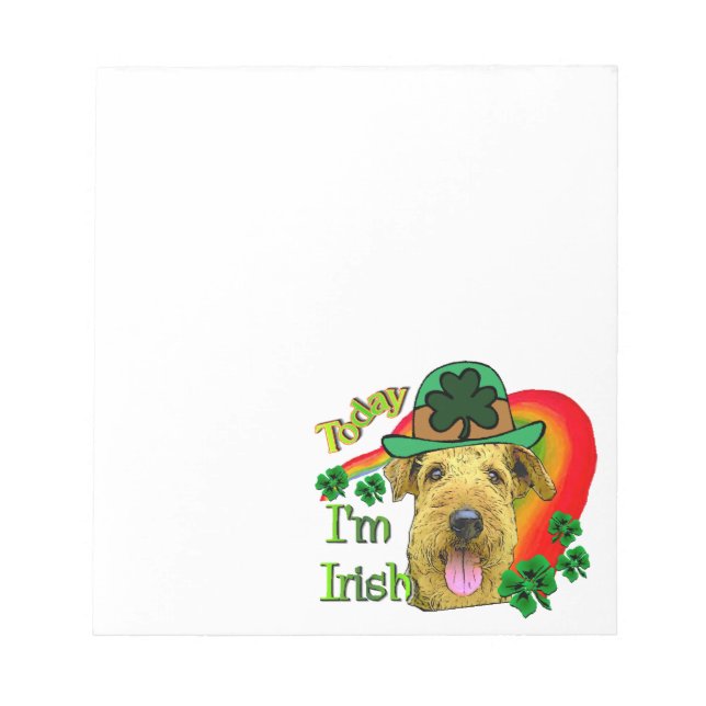 Airedale Terrier St. Patrick's Day Notepad (Front)