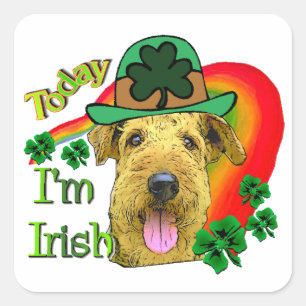 Airedale Terrier St. Patrick's Day Square Sticker