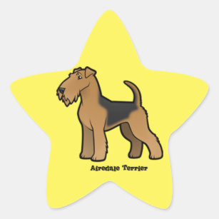 airedale terrier star sticker