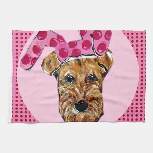 AIREDALE TERRIER TEA TOWEL (Horizontal)