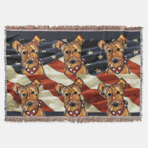 AIREDALE TERRIER THROW BLANKET