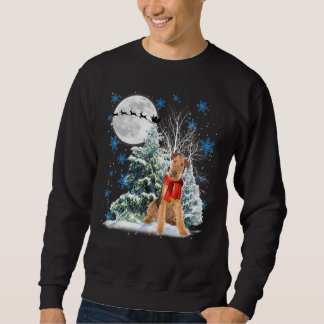 Airedale Terrier Under Moonlight Snow Christmas Pa Sweatshirt